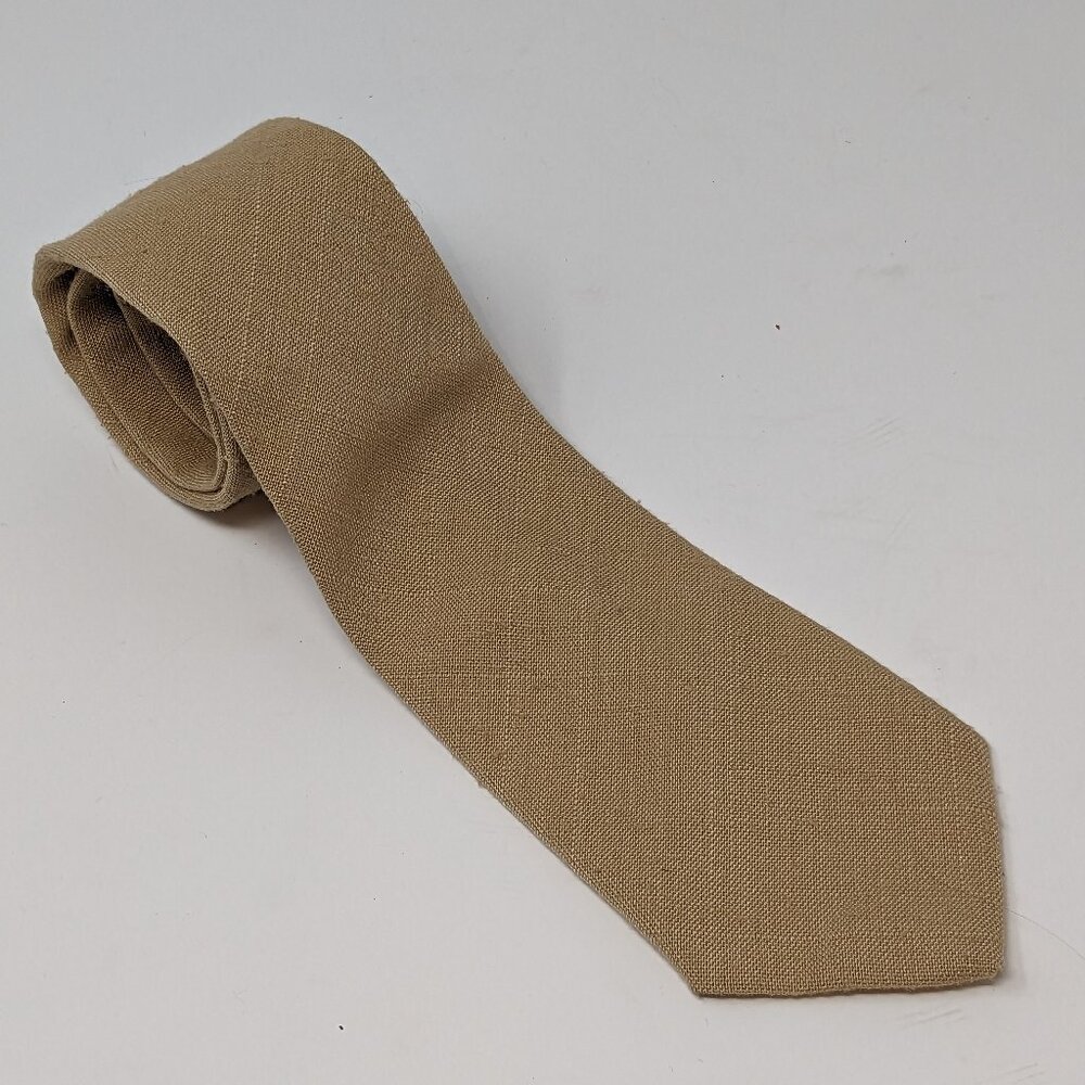 Lilly Dache Men's Solid Necktie Khaki Tan